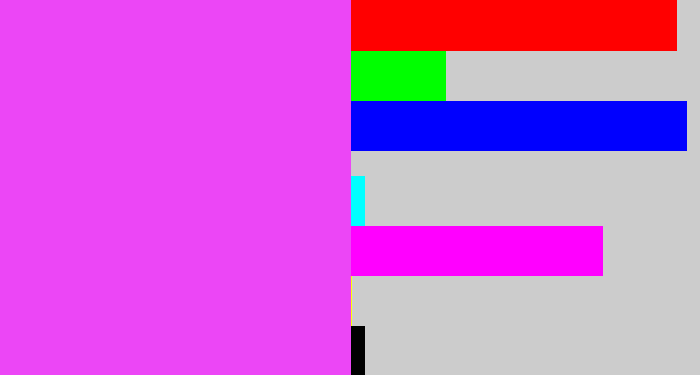 Hex color #ec46f6 - heliotrope