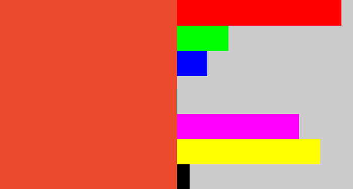 Hex color #ec4a2c - tomato