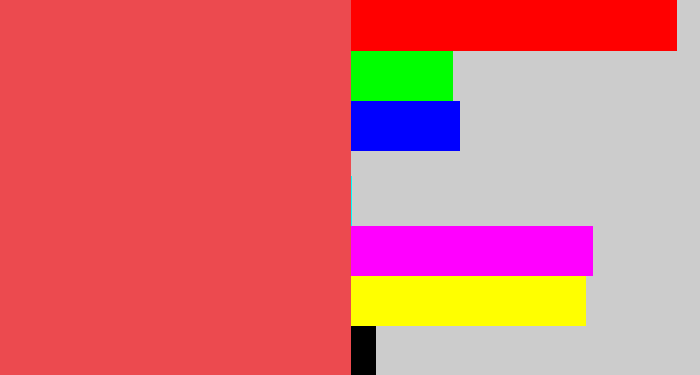 Hex color #ec4a4f - light red