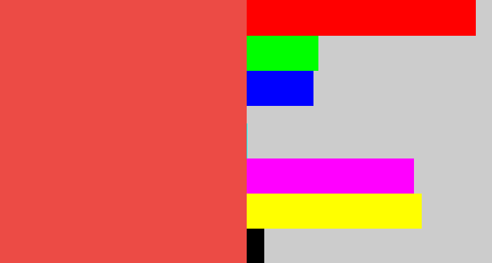 Hex color #ec4b45 - light red
