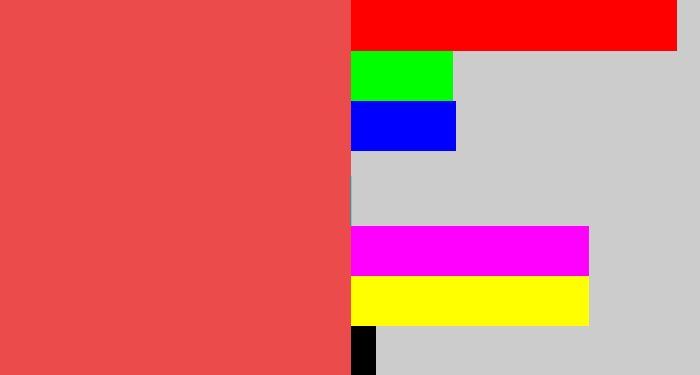 Hex color #ec4b4c - light red