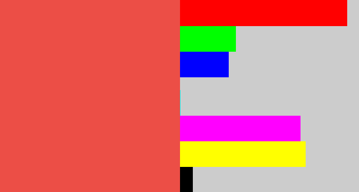 Hex color #ec4e46 - pale red