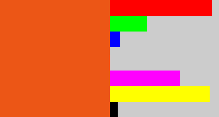 Hex color #ec5616 - reddish orange