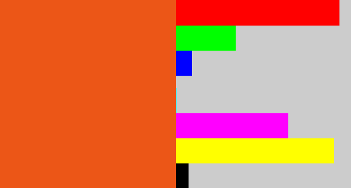 Hex color #ec5617 - reddish orange
