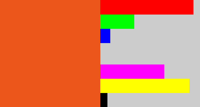 Hex color #ec561a - reddish orange