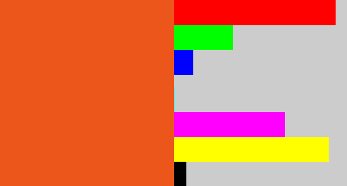 Hex color #ec561b - reddish orange