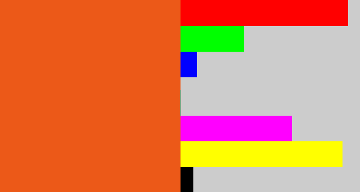 Hex color #ec5918 - reddish orange