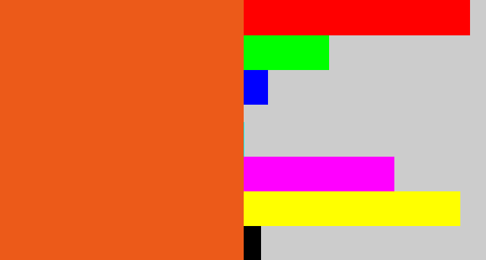 Hex color #ec5a19 - reddish orange