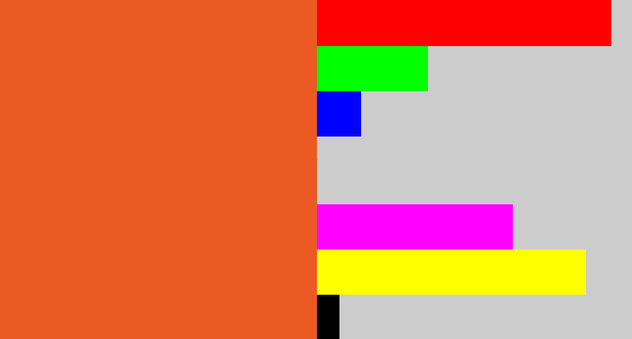 Hex color #ec5a23 - reddish orange