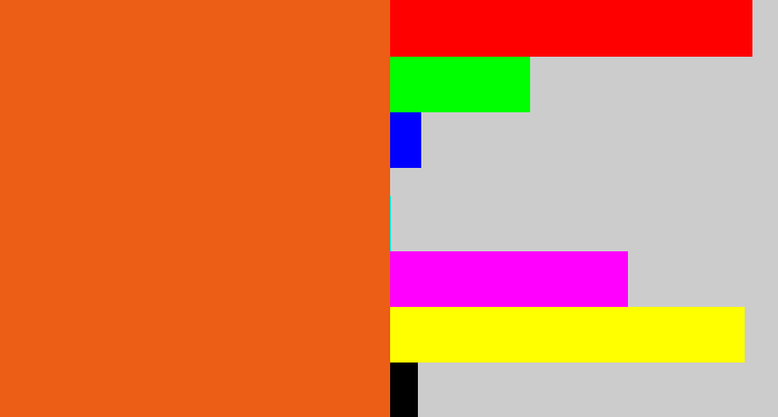 Hex color #ec5d15 - reddish orange