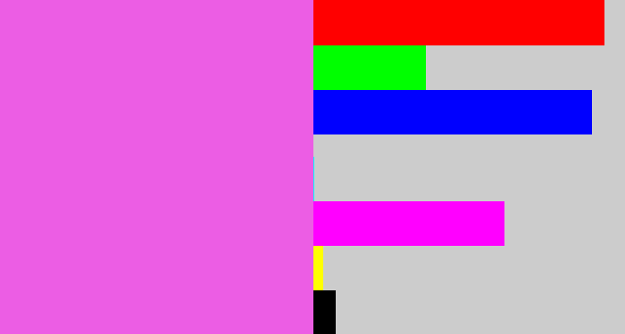 Hex color #ec5de4 - candy pink