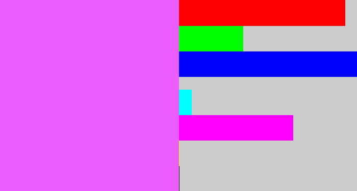 Hex color #ec5dff - violet pink