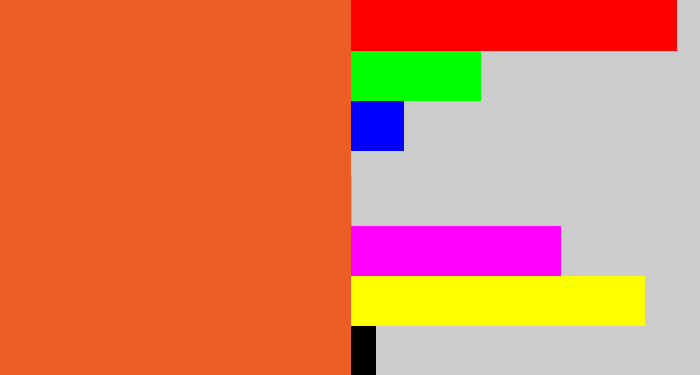 Hex color #ec5e26 - reddish orange