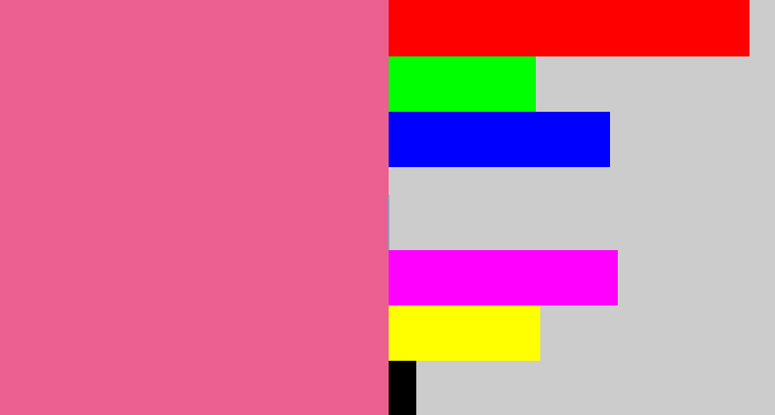 Hex color #ec6091 - medium pink