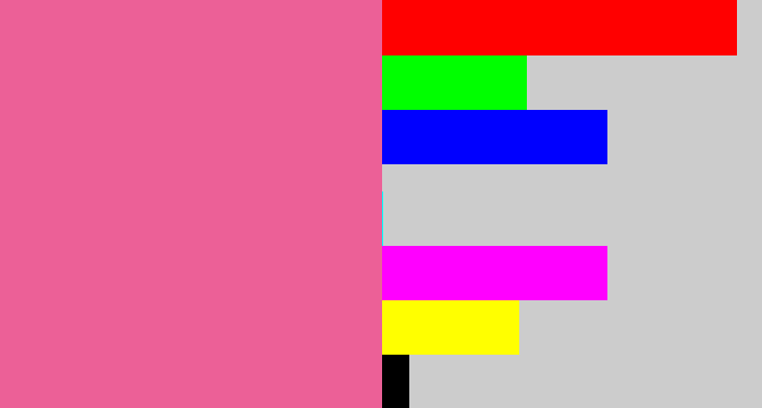 Hex color #ec6097 - medium pink