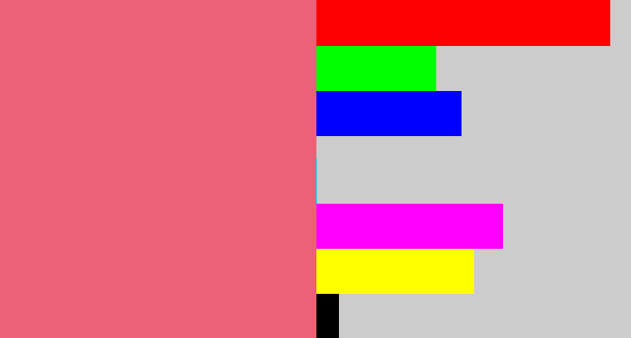 Hex color #ec6176 - warm pink