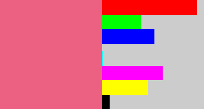 Hex color #ec6181 - rosy pink