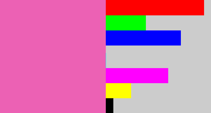 Hex color #ec61b4 - bubble gum pink