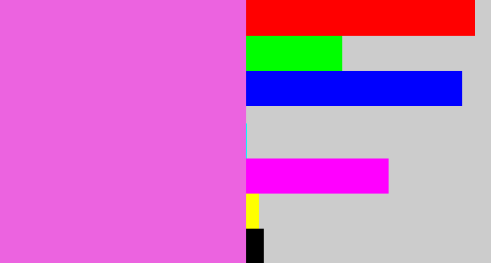 Hex color #ec63e0 - purply pink