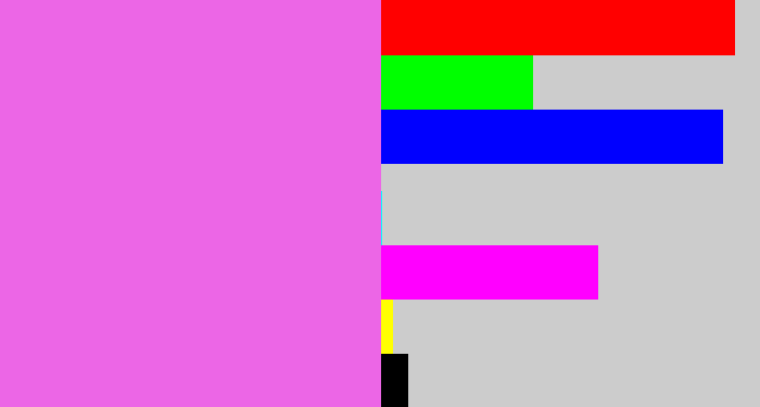 Hex color #ec66e6 - purply pink