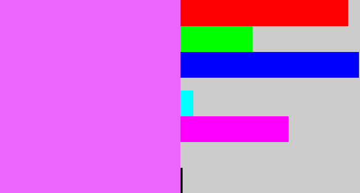 Hex color #ec66fd - violet pink