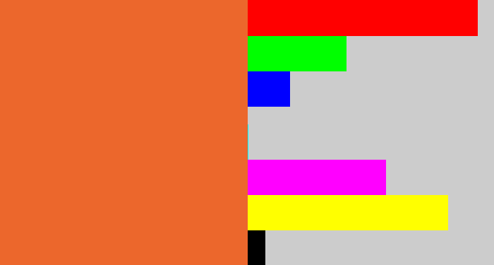 Hex color #ec672c - dusty orange