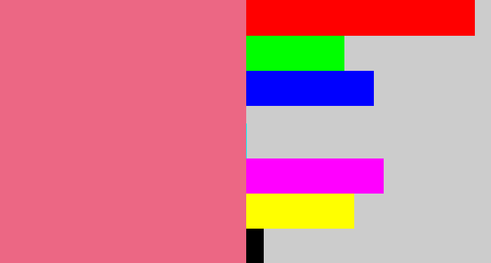 Hex color #ec6784 - rosy pink