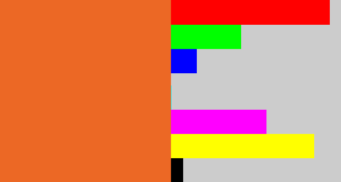 Hex color #ec6825 - dusty orange