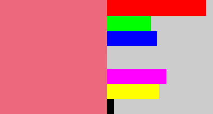 Hex color #ec6979 - rosy pink