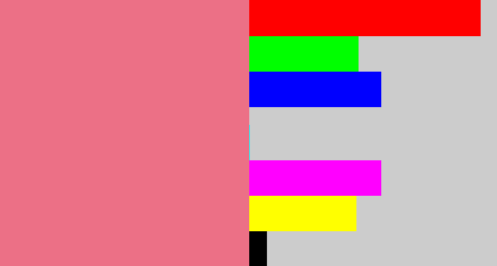 Hex color #ec7086 - rosy pink