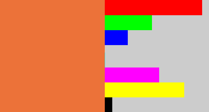 Hex color #ec7239 - dusty orange