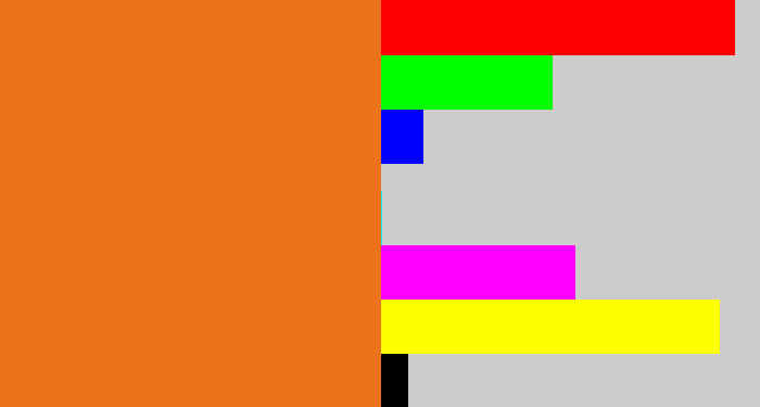 Hex color #ec731b - orange