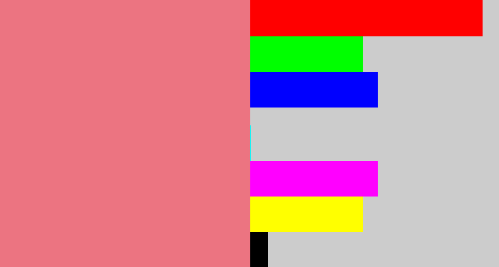 Hex color #ec7481 - salmon pink