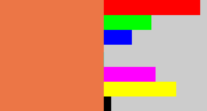 Hex color #ec7646 - dusty orange
