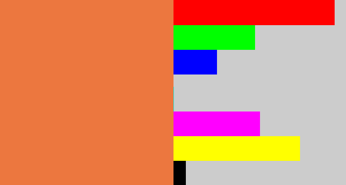 Hex color #ec773f - dusty orange