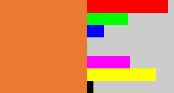 Hex color #ec7931 - dusty orange