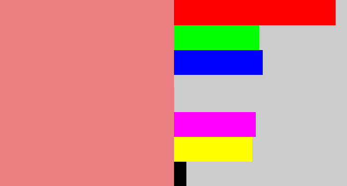 Hex color #ec7e81 - salmon pink