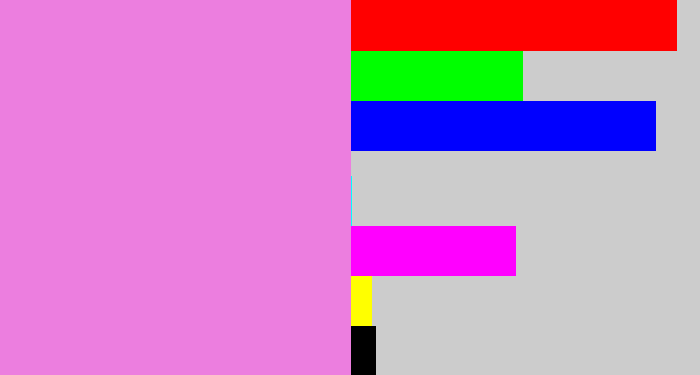 Hex color #ec7edf - purply pink