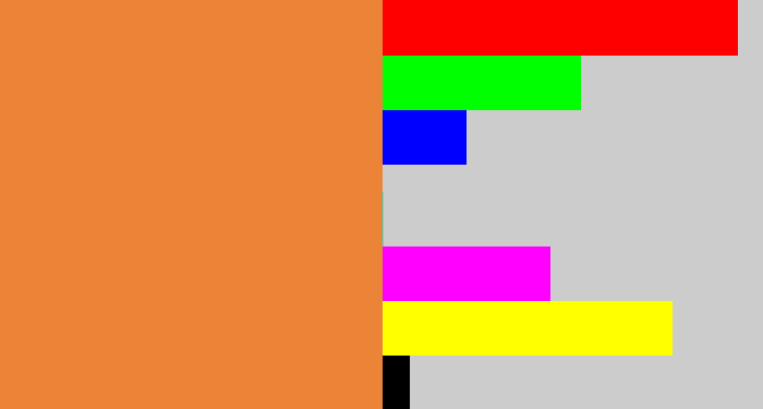 Hex color #ec8438 - dusty orange