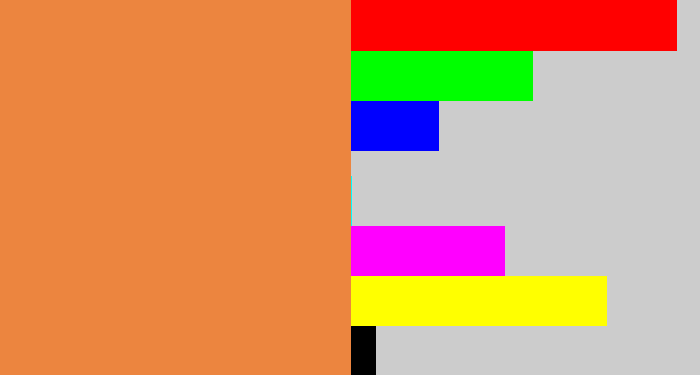Hex color #ec853f - dusty orange