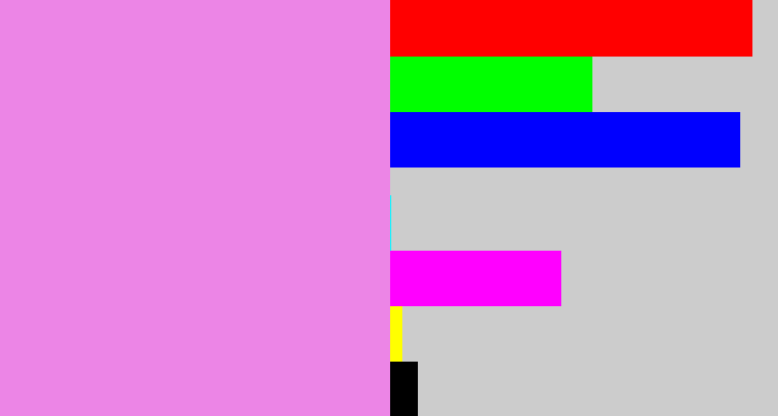 Hex color #ec85e6 - purply pink