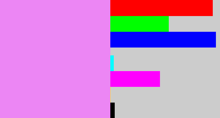 Hex color #ec86f4 - purply pink