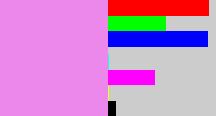 Hex color #ec87eb - purply pink