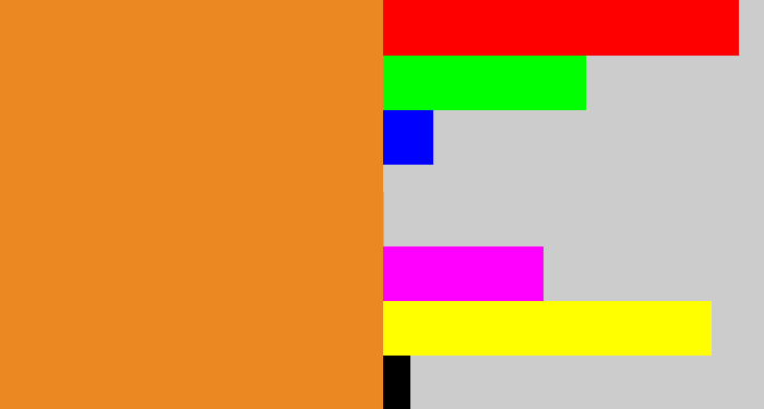 Hex color #ec8821 - dusty orange