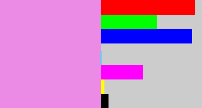 Hex color #ec8be5 - lavender pink