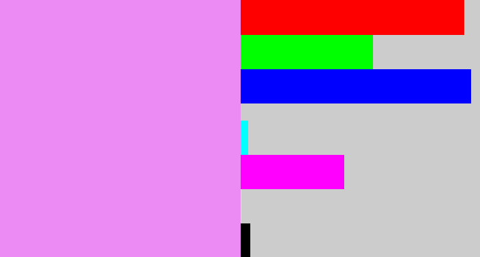 Hex color #ec8bf4 - purply pink