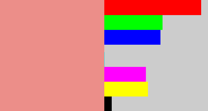 Hex color #ec8e89 - blush