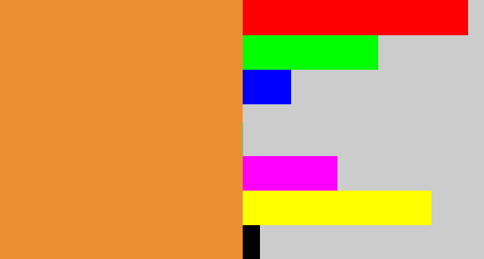 Hex color #ec8f33 - dusty orange