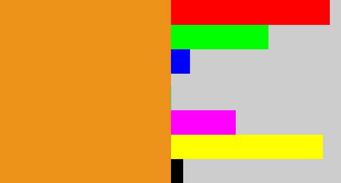 Hex color #ec921b - squash