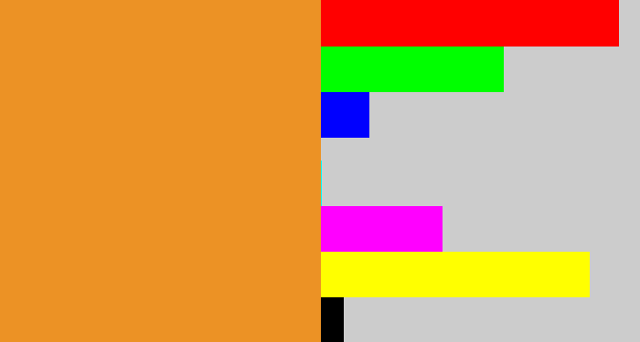 Hex color #ec9225 - dusty orange